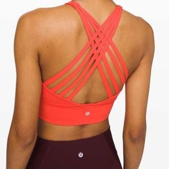 Lululemon Free To Be Moved Bra High Neck Thermal Red Size 4 - Picture 1 of 4
